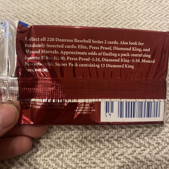 1995 Donruss Lot Of 5 Unopened Factory Sealed Series 2 Packs 18 Cards Per Pack - Picture 3 of 4